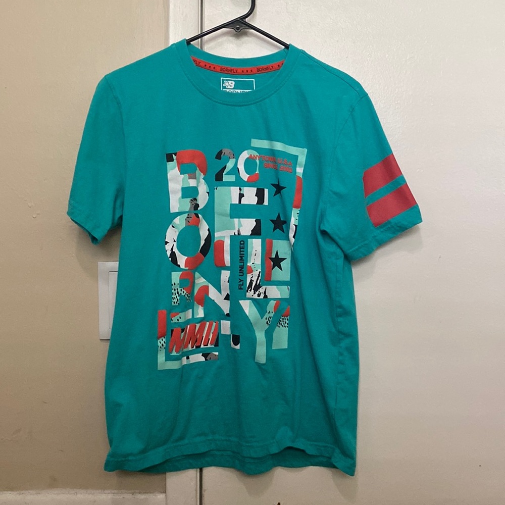 BornFly “Anytown U.S.A” T- Shirt Island Green/Multicolor